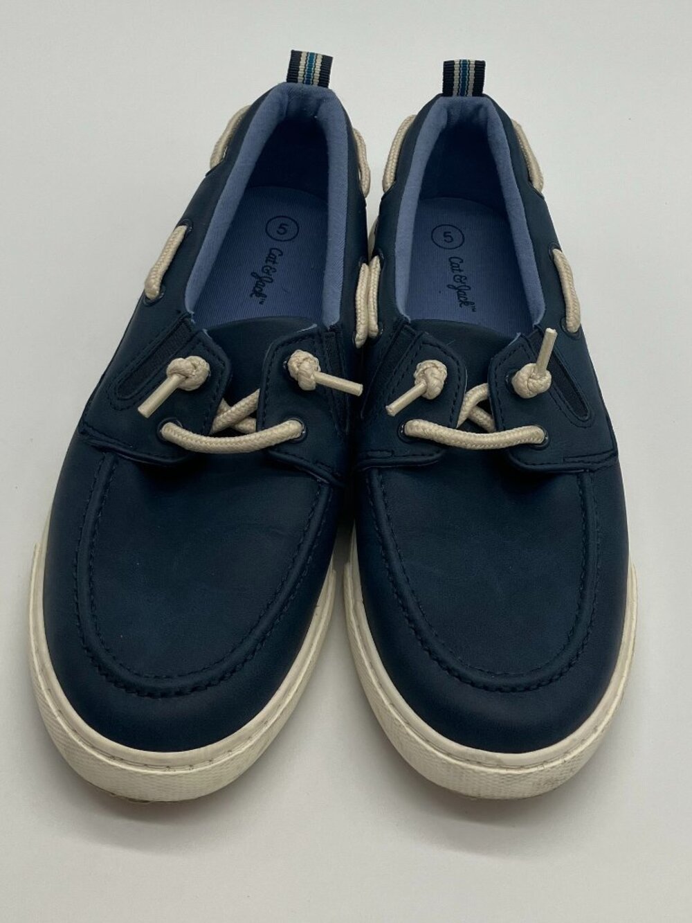 Cat & Jack Reece Boat Shoes Blue Slip On Boys Size 5 Youth‎ Kids